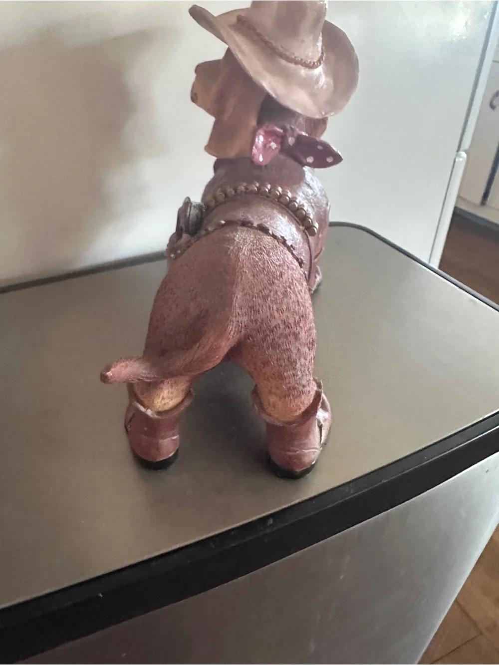 Western Cowboy Weiner Dog Figurine Red Bandana - Unbranded